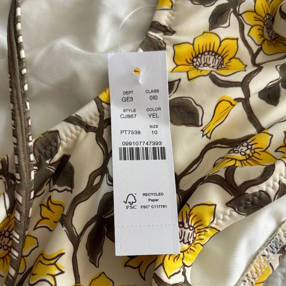 J. Crew Yellow Floral One-Piece Swimsuit